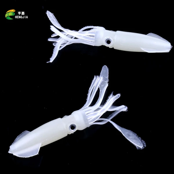 HENGJIA 10Pcs 10CM 8g Soft Fishing Lures Octopus Squid Luminous Noctilucence Bait Glow in the Dark | Спорт и развлечения
