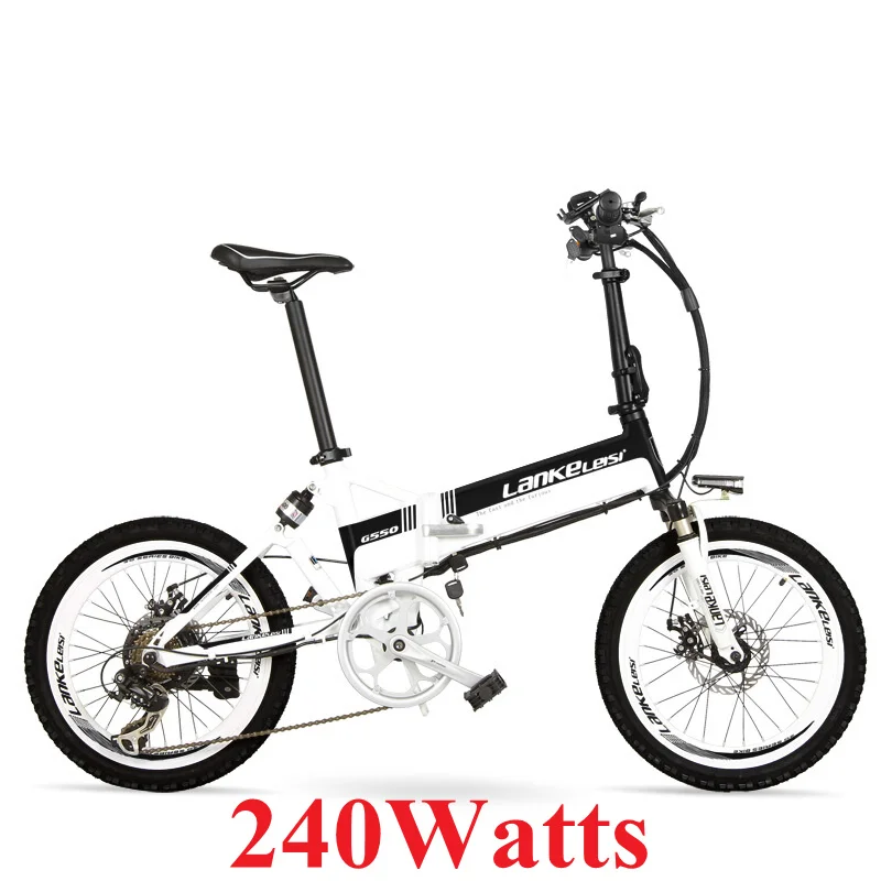 BKWH 240 Watts G550 500 W/240 W Мощный 20 дюймов электрический велосипед, Алюминий складной велосипед, е-байка 36В 13.8Ah большой Ёмкость Батарея, ребёнка ройялас подвесом вилка - Цвет: BKWH 240 Watts