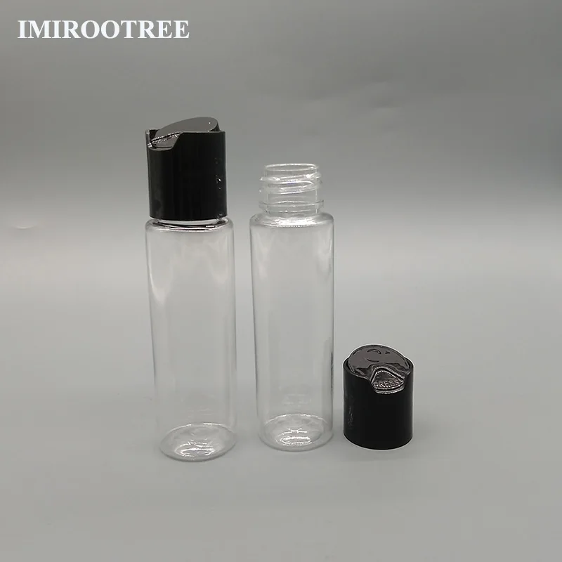 

10pcs/lot 30ml 50ml 60ml Transparent Lotion Bottle with Disc Caps Plastic Cosmetic Container