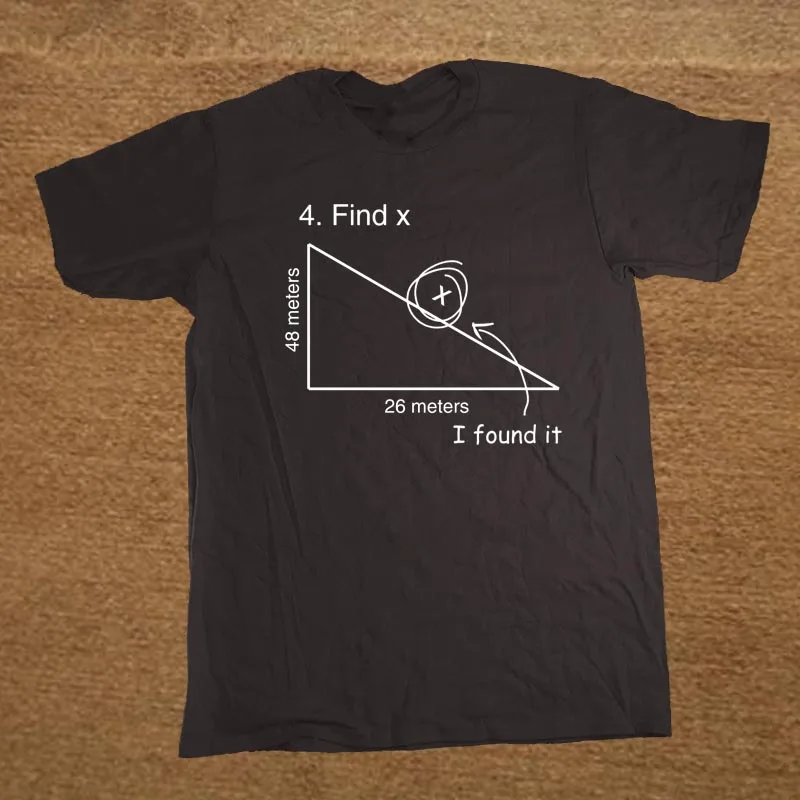 black Find Variable X Math Teacher забавная футболка мужская с коротким рукавом из хлопка с рисунком из мультфильма - Цвет: black