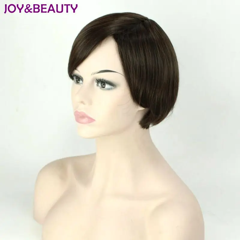 JOY &amp BEAUTY черный коричневый микс синтетический парик короткий прямой Высокая