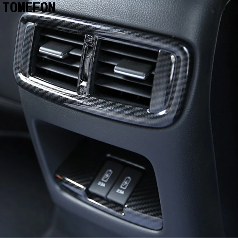 

TOMEFON для Хонда сrv CR-V 2017 2018 ABS углеродного волокна или хром матовый сзади Air AC Vent Выход рамка Inerior аксессуары