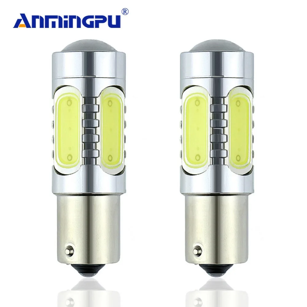 ANMINGPU сигнальная Лампа 2x супер яркий COB P21W Led 1156 BA15S R5W автомобильные фонари заднего