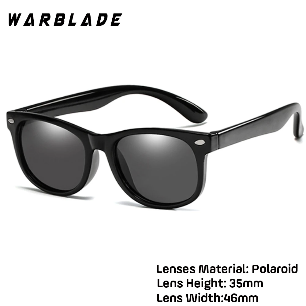 bright black WBL, зеркальные детские солнцезащитные очки TR90 для мальчиков и девочек, поляризованные силиконовые защитные солнцезащитные очки, подарок для детей, малышей, UV400, Gafas - Цвет: bright black