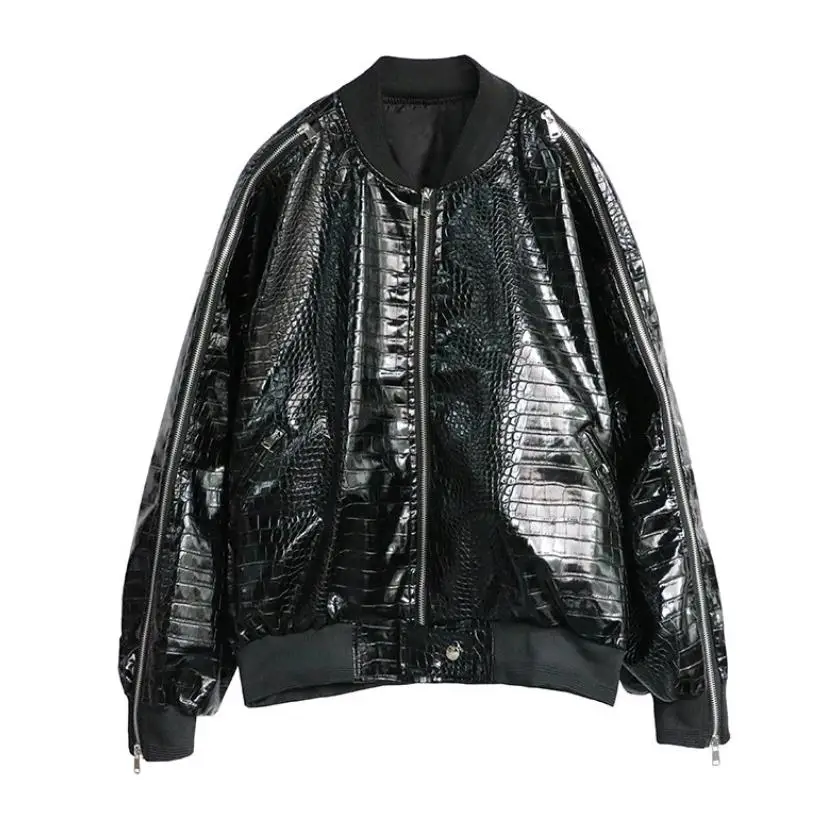 2019 весенние модные брендовые клетчатые кожаные куртки для женщин уличный стиль