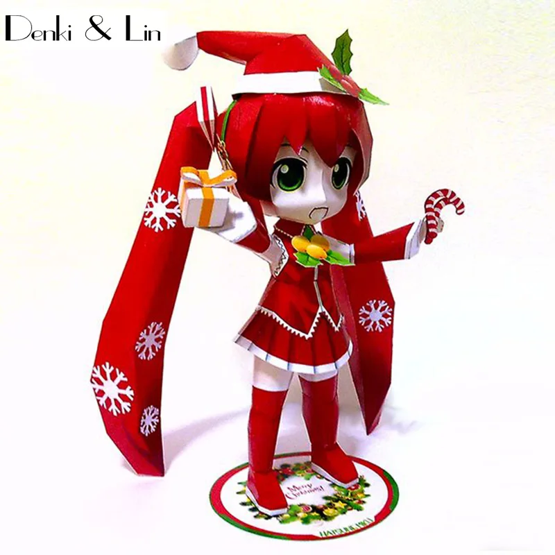 Самодельная Бумажная модель Hatsune Miku Рождественская версия Custom Edition|paper model|diy modelmodel