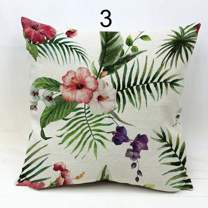 Чехлы для подушек в виде фламинго гибискуса цветка бежевого цвета попугай