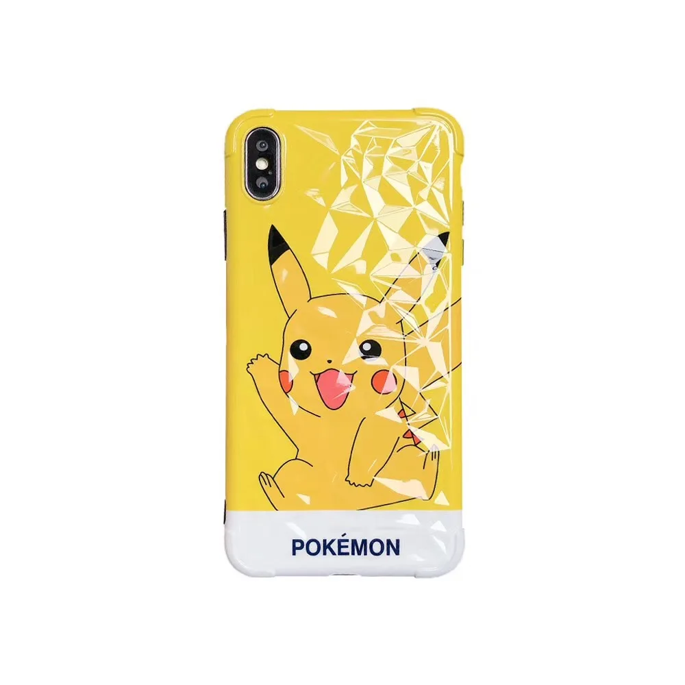 Супер милый чехол для телефона Pikachue для iphone XR X XS Max, мягкий чехол IMD, Ромб, чехол для iphone 7, 6 S, 6, 8 Plus, модные забавные чехлы