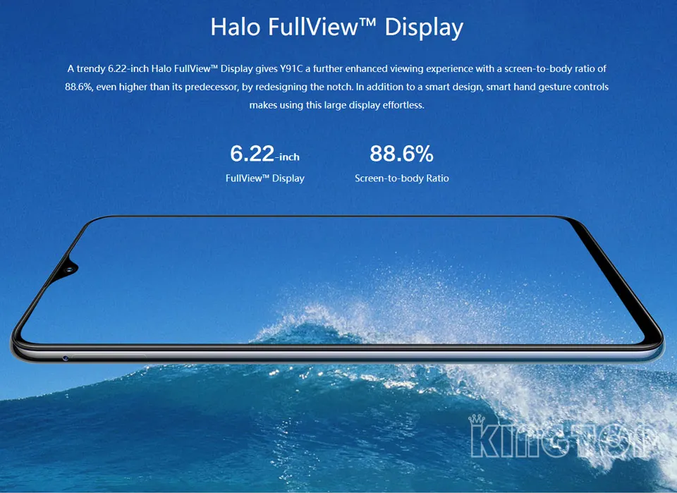 Мобильный телефон vivo Y91C, 6,22 дюйма, полный экран, 4030 мА/ч, 2 Гб ОЗУ, 32 Гб ПЗУ, Восьмиядерный процессор, фронтальная камера Android 8,1, 5 МП, задняя камера 13 МП