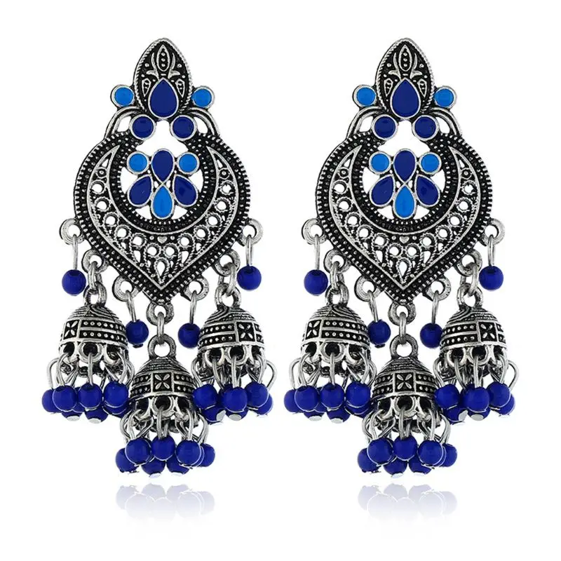 Ретро индийские болливудские кундан Jhumka Jhumki Висячие серьги цыганские модные