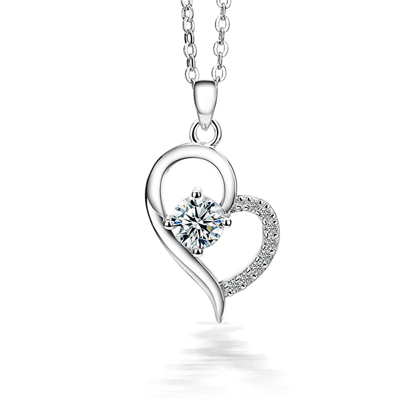 

Cheestar Gems 2018 New Arrival 925 Sterling Silver Women Round Necklace with 6.0mm Cubic Zircon Ladies Pendant Necklaces