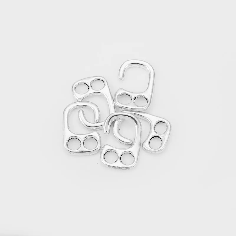 10pcs Charms Double Hole Hooks Clasps For 5mm Round Leather Cord Bracelet Jewelry Making Findings | Украшения и аксессуары