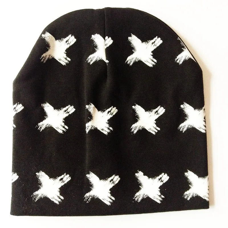 Детская Хлопковая вязаная шапка с принтом детская на осень и зиму детские шапки
