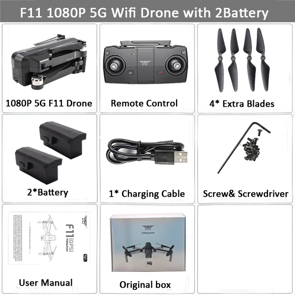 1080P 2B BX SJRC F11 PRO gps Дрон с камерой 2K Дрон FPV 5G Wifi Квадрокоптер управление жестами бесщеточный 25 минут время полета складной Дрон - Цвет: 1080P 2B BX
