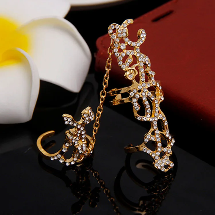 Doreenbeads 2018 Новый Мода кольцо роза Цвет серебристый Золотой горный хрусталь полые