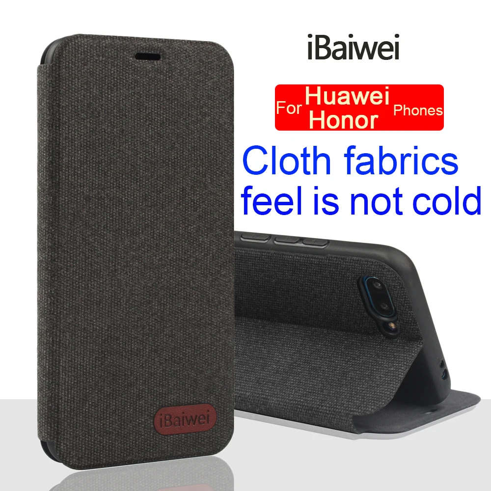 Тканевый чехол бумажник с откидной крышкой для Huawei P Smart Honor 6A 8X 6X 6C 7X 7A 7C Pro 8 9 5A P8 P9
