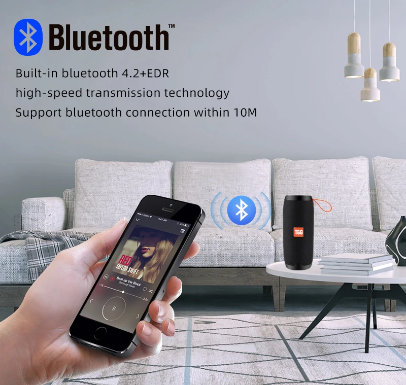 Bluetooth беспроводные колонки водонепроницаемые стерео колонки Портативная колонка с микрофоном FM радио MP3 Бас Звуковая коробка