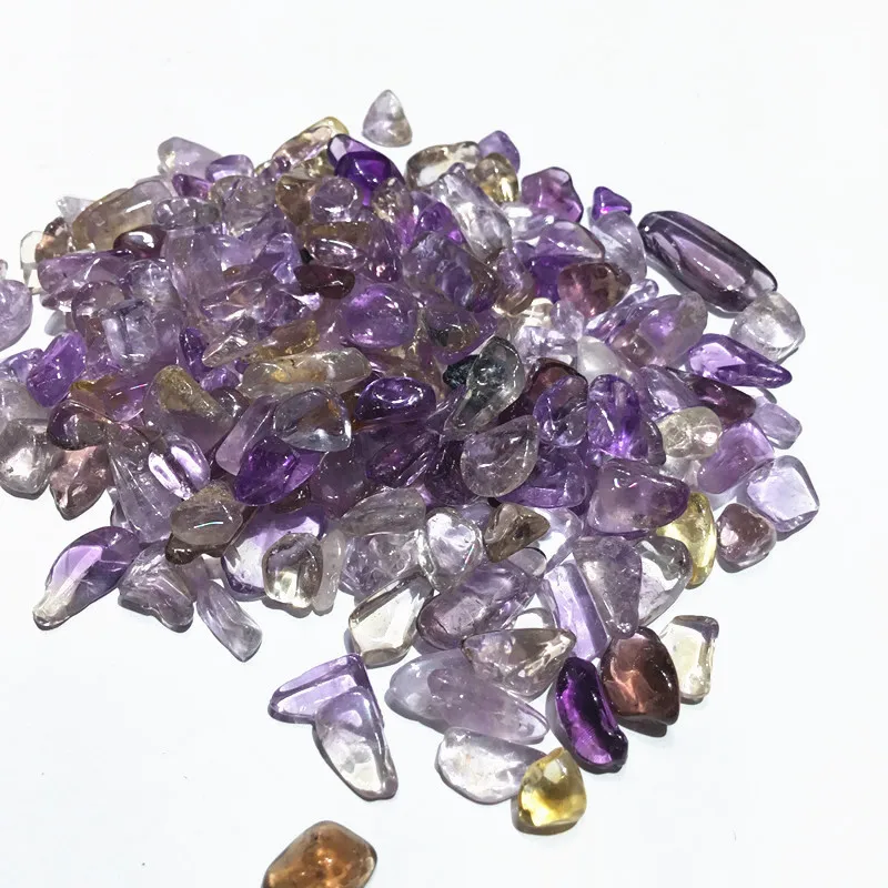 100 г натуральный Аметрин гравий полированный кварцевый хрусталь тонущий камень