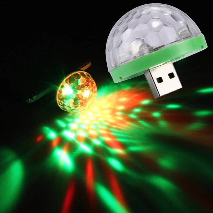 Автомобильная атмосферная лампа USB RGB светодиодный музыкальный сценический шоу