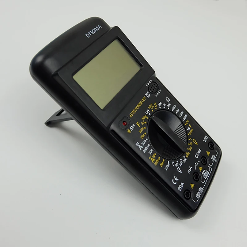 DT9205A ЖК-дисплей профессиональный цифровой мультиметр электрический ручной Амперметр Вольтметр Сопротивление Емкость hFE тестер AC DC 20A