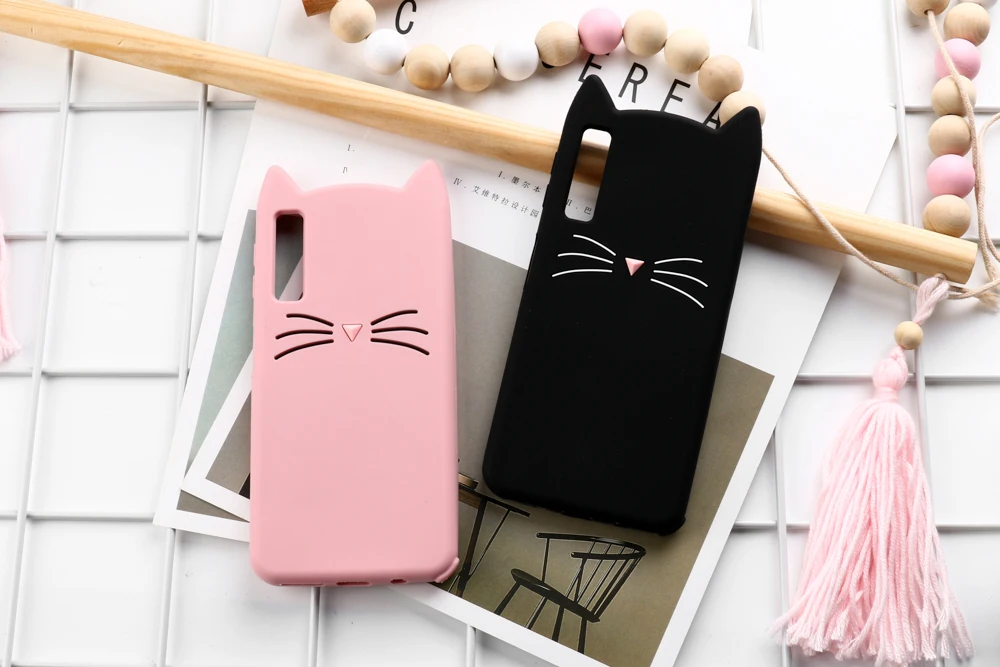 3D чехол с милым котом для samsung A50 A30 A70 чехол силиконовый samsung Galaxy A7 A9 A3 A8 A6 M10 M20 M30 Note 8 9 A5 крышка