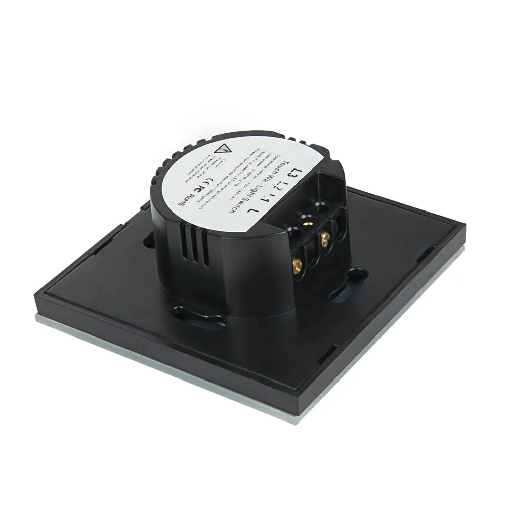 1 кнопочный переключатель белый/черный/золотой кристалл стеклянная панель