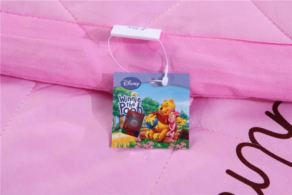 Розовое романтичное одеяло в стиле Диснея Винни-Пух летнее Детское покрывало для