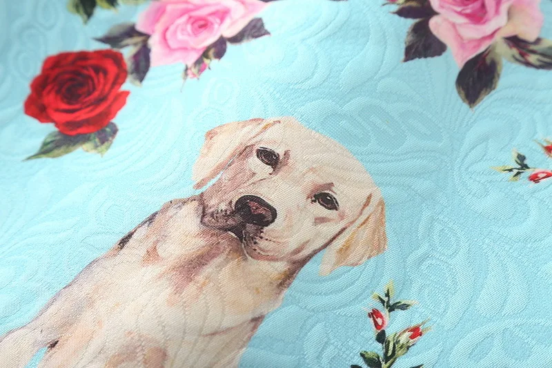 2017 небесно-голубое жаккардовое короткое платье на бретелях без рукавов с