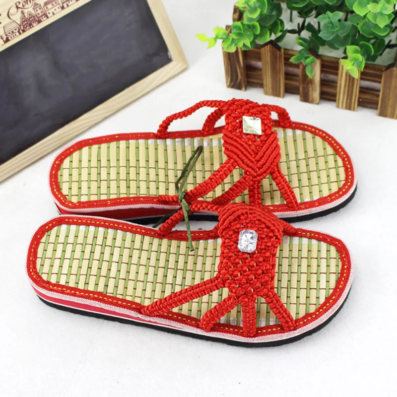 Новейший китайский стиль ручная работа женские летние шлепанцы пляжная
