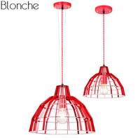 modern industrial pendant lights led hanging lamp dining room kitchen home decor lamp red simple metal loft fixtures luminaire