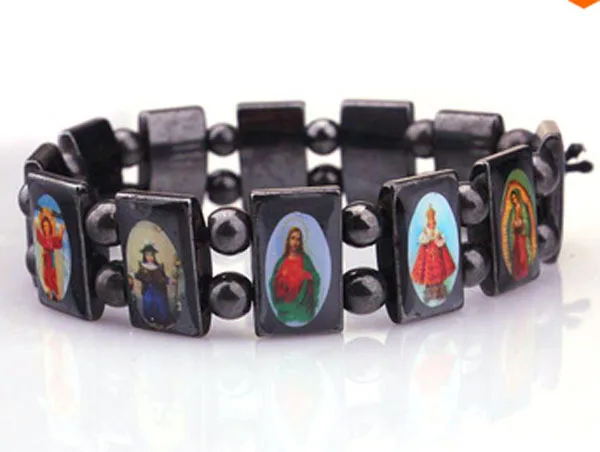 (Минимальный заказ $15) высококачественные бусины с четкой иконой Jesus Saints