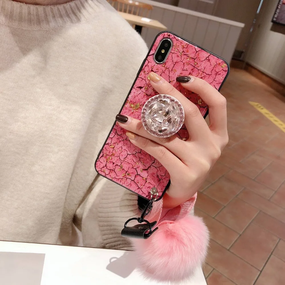 Easterm Роскошный чехол iPhone 7 розовый наручные часы и телефон крышка держатель для 6 S