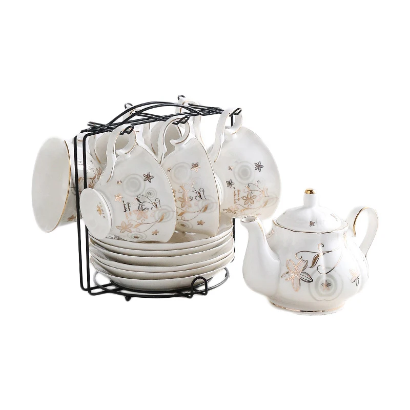 

High-grade Bone china Coffee Cup Set British Porcelain Tea Set Europe Ceramic teapot Cup Saucer Sugar Bowl Wedding Gifts