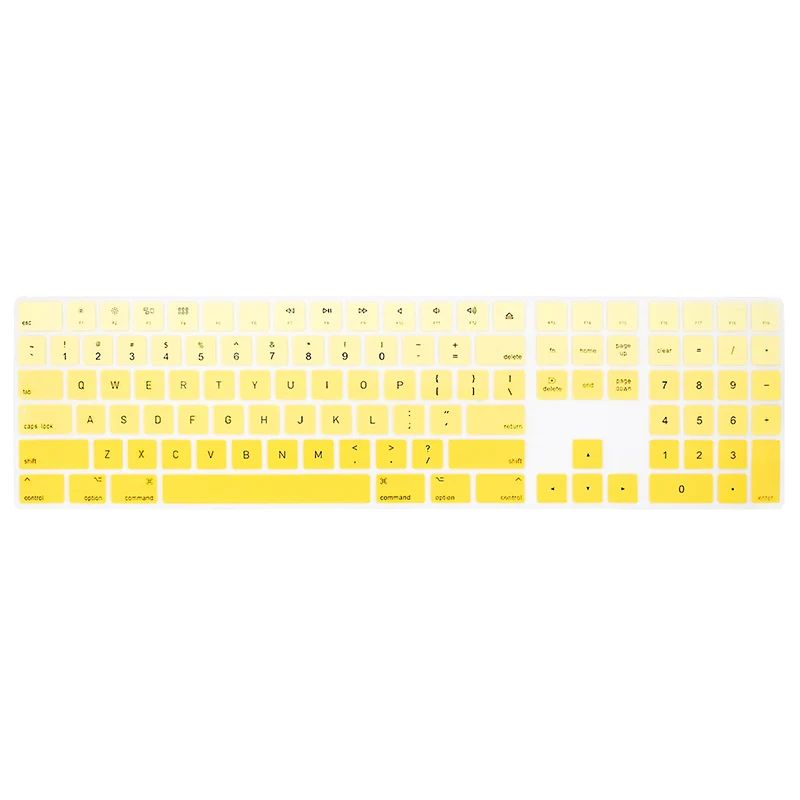 Ombre Yellow HRH силиконовый чехол для клавиатуры, защитная клавиатура для Apple Magic Keyboard с цифровой клавиатурой A1843 MQ052LL/A, выпущена в году - Цвет: Ombre Yellow
