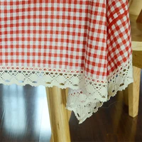cotton linen red grid tablecloth dinner party table cover decor multipurpose cloth home decoration table cloth
