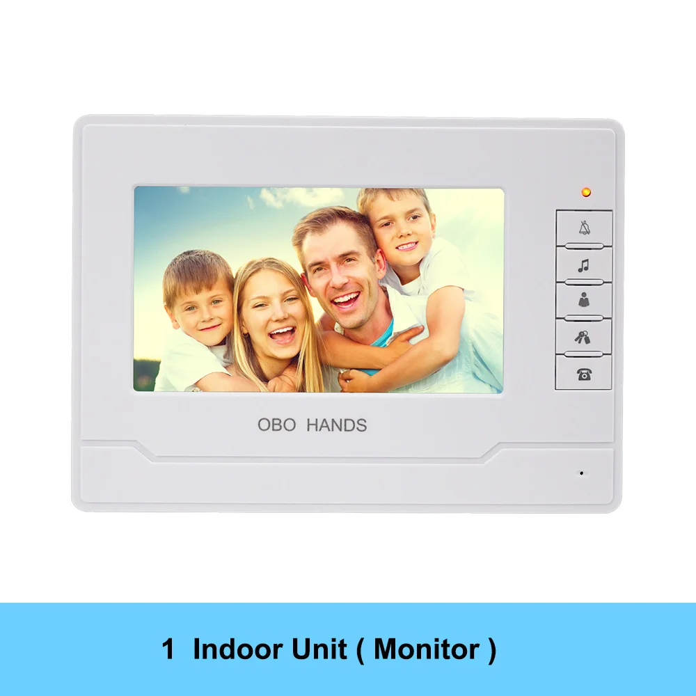Monitor ONLY Домофон 7 дюймов цветной экран видео дверной звонок телефон двери для дома Громкая связь домофон система с водонепроницаемой наружной ИК-камерой - Цвет: Monitor ONLY