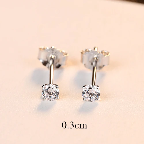 0.3CM LUOTEEMI серьги-гвоздики, 925 пробы, серебряные, квадратные, 4 размера, на выбор, Новое поступление, брендовые, Роскошные, для женщин, девушек, на вечеринку, на выпускной, на годовщину - Окраска металла: 0.3CM