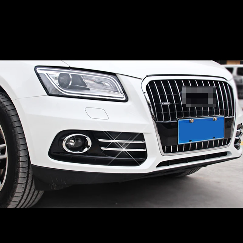 4 шт. Хром Передняя решетка туман светильник лампа полосы Накладка для Audi Q5 09 17|trim