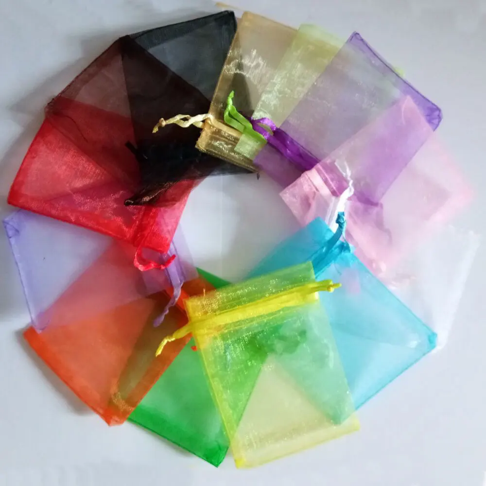 Wholesale10pcs холст цвета органзы сумка мешок со шнурком для свадьбы праздничный