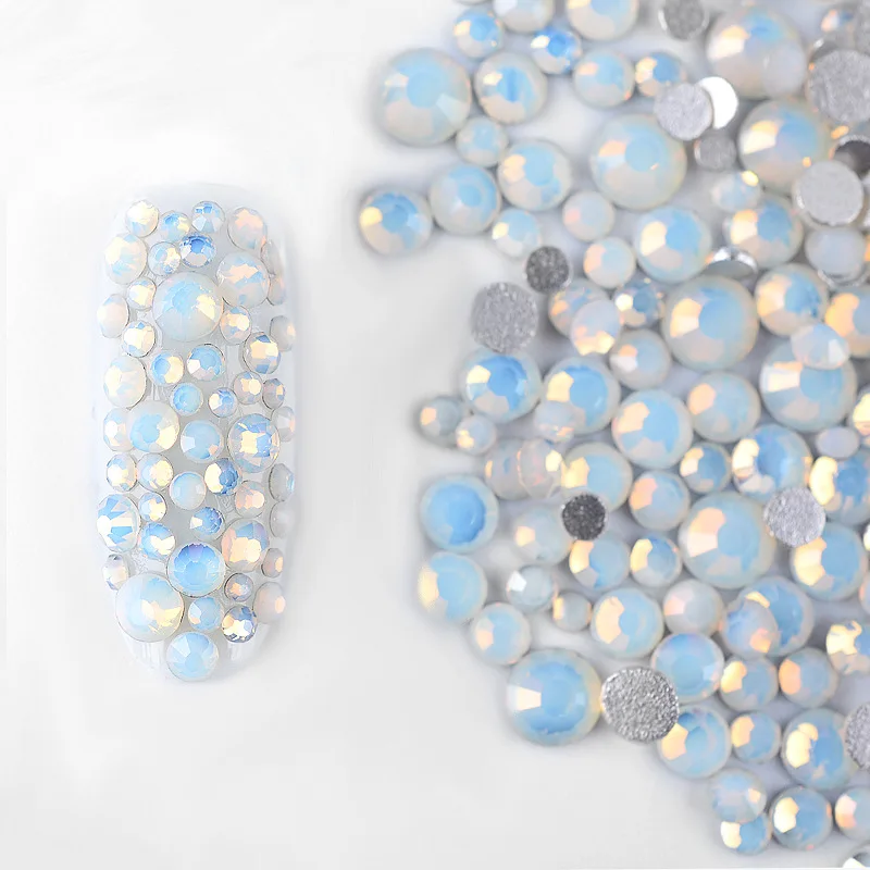 

Color Rhinestones Decorations Mix Sizes Nails Crystal Clear AB Non Hotfix Flatback Rhinestones for 3D Nail Art Decor 800Pc/Pack