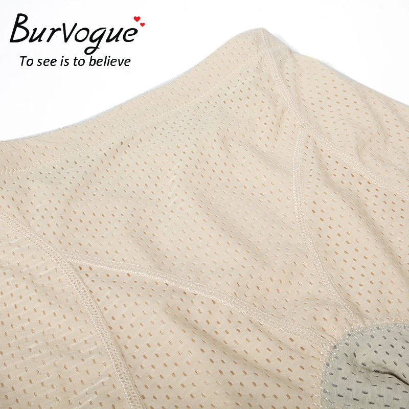 Burvogue трусы для коррекции фигуры, женское дышащее нижнее белье, трусики для подтягивания ягодиц, накладки на бедра, короткие трусики для контроля