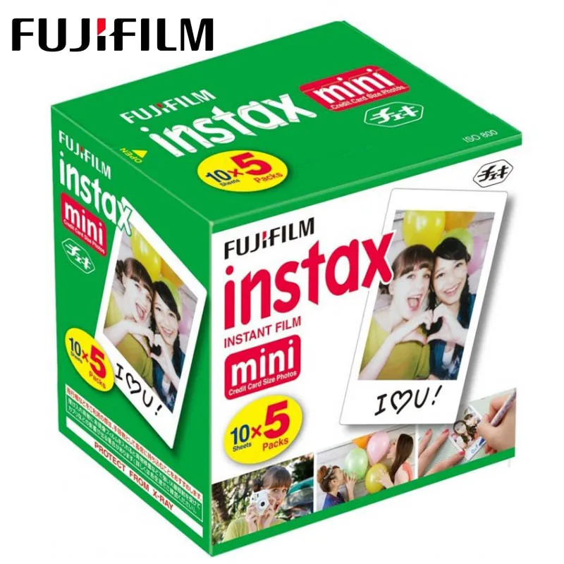 50 листов Fujifilm Instax Mini 9, пленка с белыми краями, фотобумага для камеры Polaroid, пленка Mini 8 7s 90 25 55 SP-2, моментальная камера
