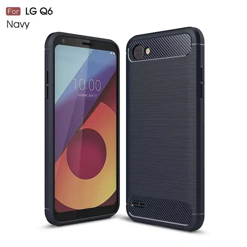 Модный противоударный мягкий силиконовый чехол Mokoemi 5," для LG Q6, чехол для LG Q6 Plus, чехол для телефона - Цвет: Navy Blue