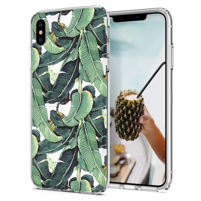 Мягкий чехол для телефона iPhone 6 7 XS Max чехлы из ТПУ цветной пейзаж цветочный узор