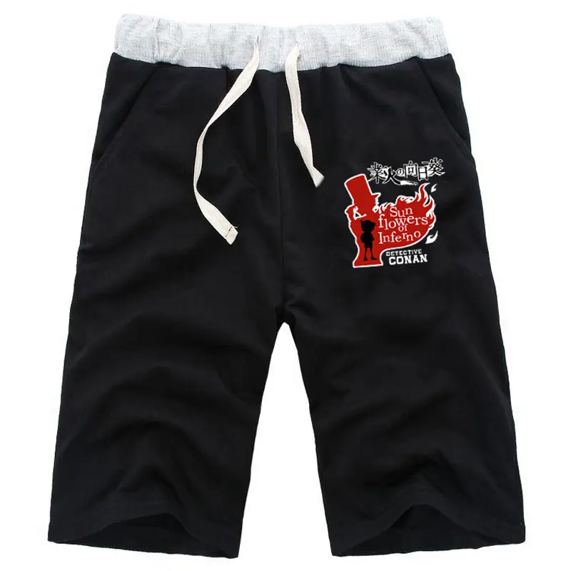 

Прямые шорты detectivity Conan Kaitou Kiddo, повседневные хлопковые шорты до колена для фитнеса, тренировочные штаны с карманами, брюки
