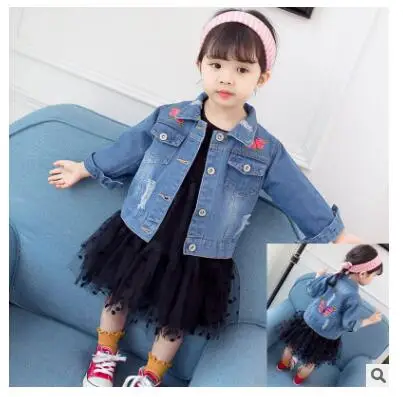 Новинка 2017 корейское джинсовое платье для девочек ковбойская стирка модная