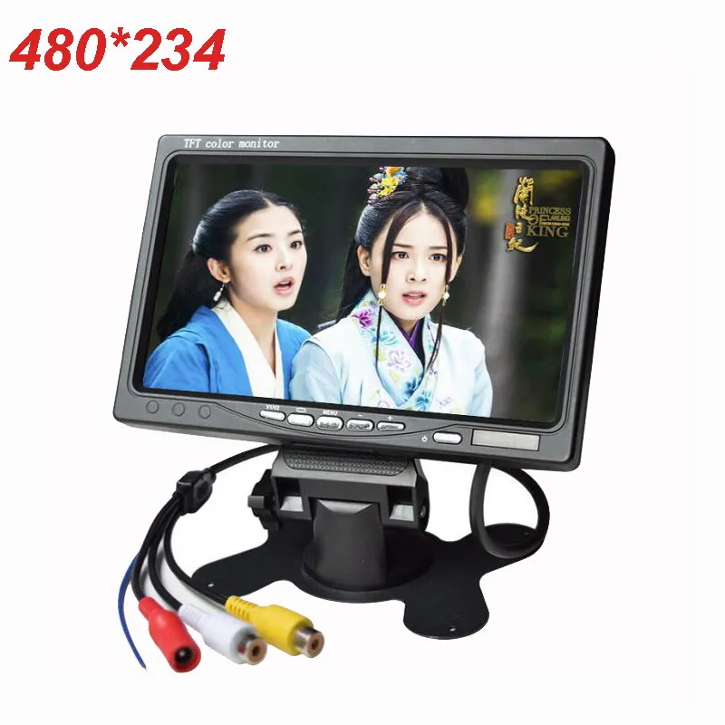 Resolution-480 234 XYCING 7 дюймов TFT lcd цветной 800*480 автомобильный монитор для камеры наблюдения Автомобильная камера заднего вида-2 AV вход автомобильный монитор заднего вида - Цвет: Resolution-480 234