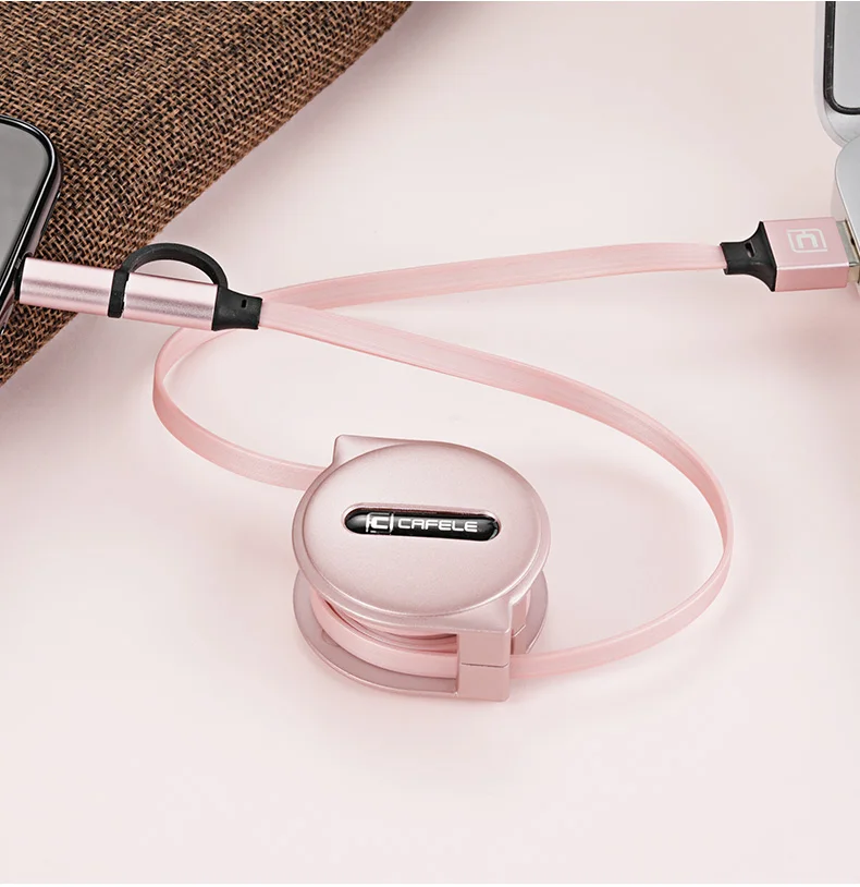 Cafele 2 в 1 микро USB кабель для iPhone Мини USB кабель выдвижной портативный зарядный кабель для iPhone 8 7 6 5 Xiaomi Redmi 4X