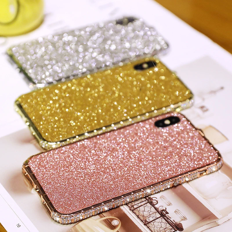 

Luxury Glitter Bumper case for iphone 12 11 Pro max Diamond smartphone case korean for iPhone XS Max XR 8 7 6 6S Plus