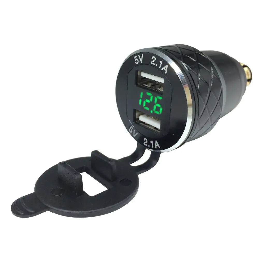 Для BMW R1200GSA R1200GS Hella DIN разъем алюминиевый двойной USB порт зарядка зеленый